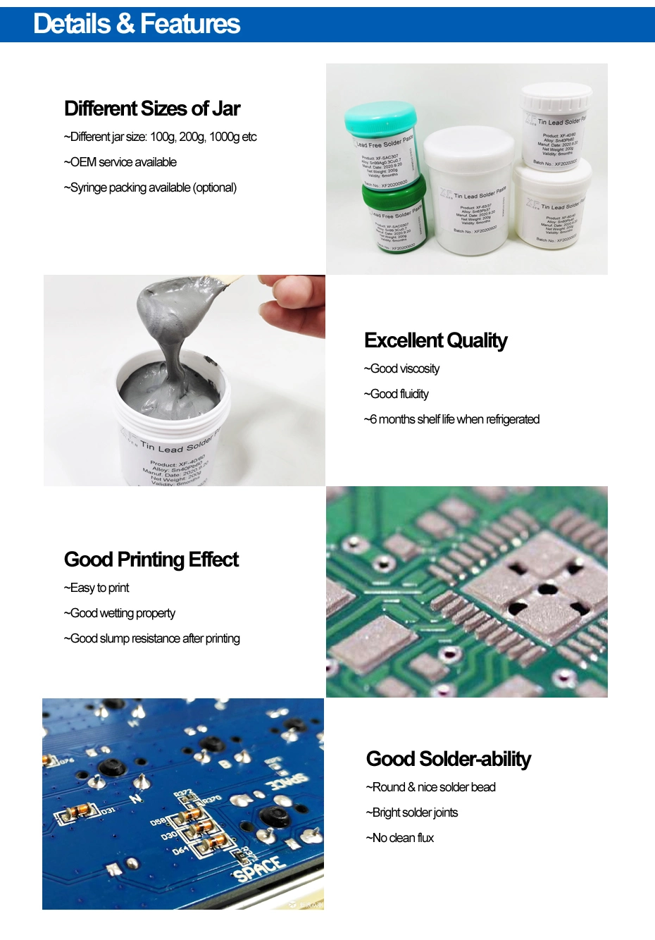 Dongguan Amtech Senju Leaded Tin Solder Paste 63/37